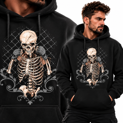BLUZA Z KAPTUREM SPORTY WALKI  MMA SKULL